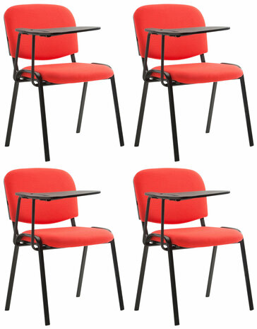 4-delige set stoelen Kin met inklapbare tafel stof, Rood