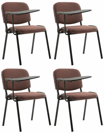4-delige set stoelen Kin met klaptafel stof, Bruin