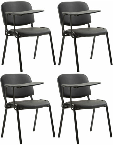 4-delige set stoelen Kin met inklapbare tafel kunstleer, Zwart