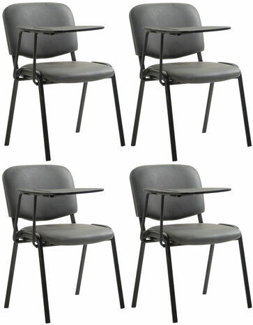 4-delige set stoelen Kin met inklapbare kunstlederen tafel, Grijs