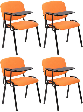 4-delige set stoelen Kin met klaptafel stof, Oranje