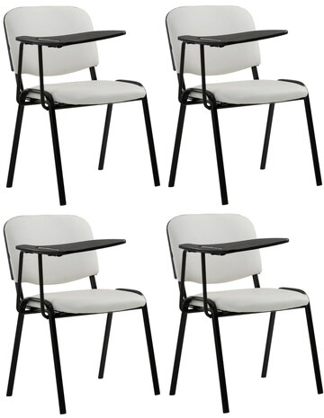 4-delige set stoelen Kin met inklapbare kunstlederen tafel, Wit