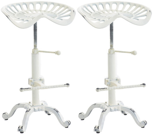 2-delige set barkruk Betch, Wit