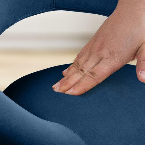 Barkruk Alindo Fluweel zwart, Blauw
