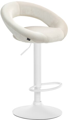 Barkruk Alindo Fluweel wit, Creme