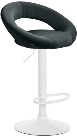Barkruk Alindo fluweel wit, Zwart