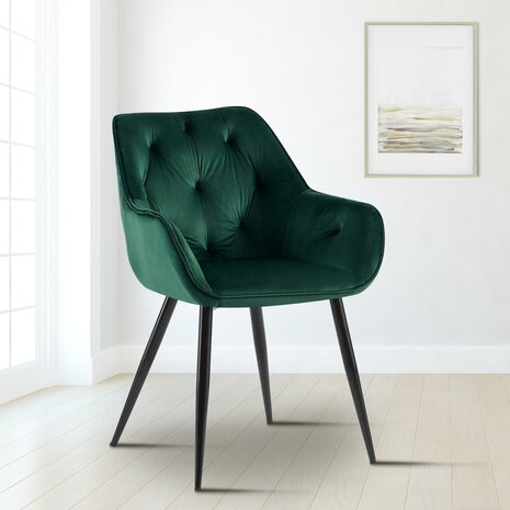 Set van 2 eetkamerstoelen Cissas, Groen