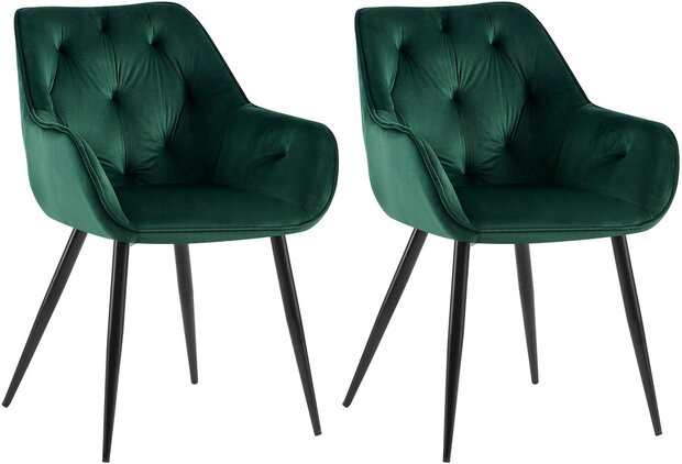 Set van 2 eetkamerstoelen Cissas, Groen