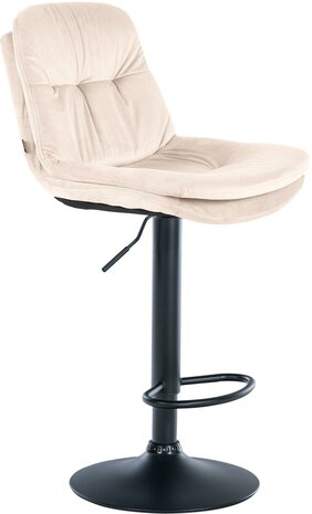 Barkruk Leural Fluweel zwart, Creme