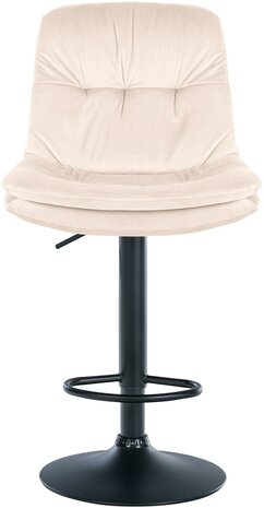 Barkruk Leural Fluweel zwart, Creme