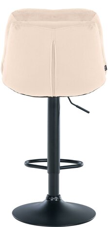 Barkruk Leural Fluweel zwart, Creme