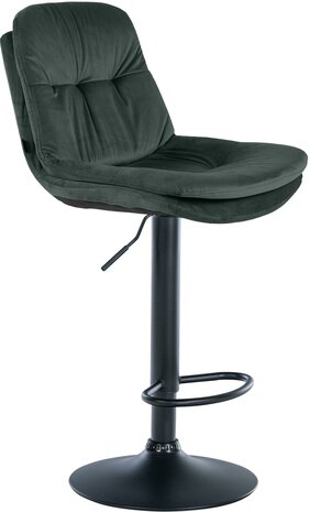 Barkruk Leural Fluweel zwart, Groen