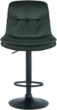 Barkruk Leural Fluweel zwart, Groen