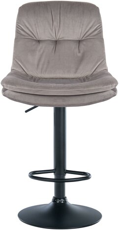 Barkruk Leural Fluweel zwart, Grijs