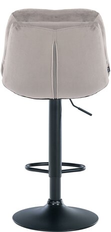 Barkruk Leural Fluweel zwart, Grijs