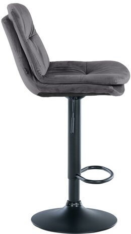Barkruk Leural Fluweel zwart, Grijs