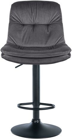 Barkruk Leural Fluweel zwart, Grijs