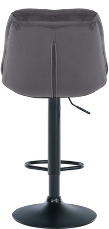 Barkruk Leural Fluweel zwart, Grijs