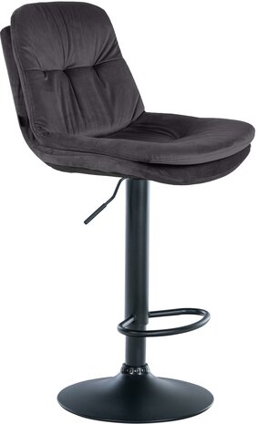 Barkruk Leural Fluweel zwart, Zwart