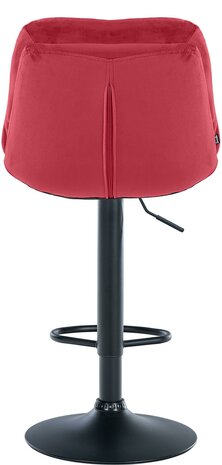 Barkruk Leural Fluweel zwart, Rood