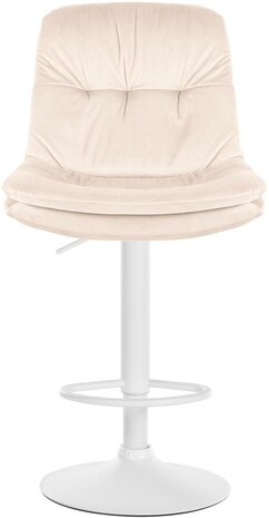 Barkruk Leural fluweel wit, Creme