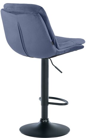 Barkruk Leural Fluweel zwart, Blauw