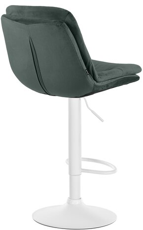 Barkruk Leural Fluweel wit, Groen