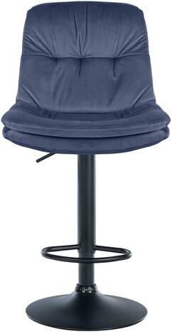 Barkruk Leural Fluweel zwart, Blauw