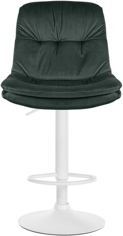 Barkruk Leural Fluweel wit, Groen