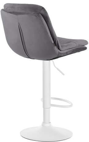 Barkruk Leural fluweel wit, Grijs