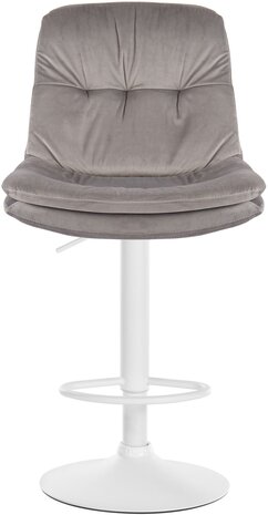 Barkruk Leural fluweel wit, Grijs