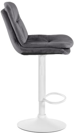 Barkruk Leural fluweel wit, Grijs