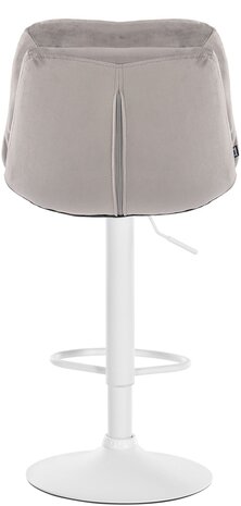 Barkruk Leural fluweel wit, Grijs