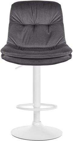 Barkruk Leural fluweel wit, Grijs