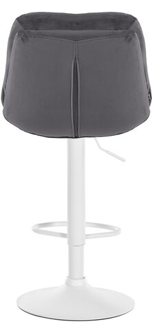 Barkruk Leural fluweel wit, Grijs