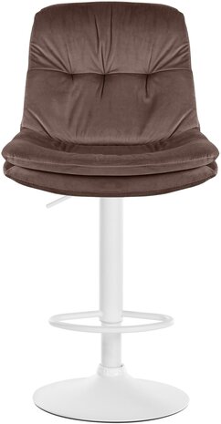 Barkruk Leural Fluweel wit, Bruin