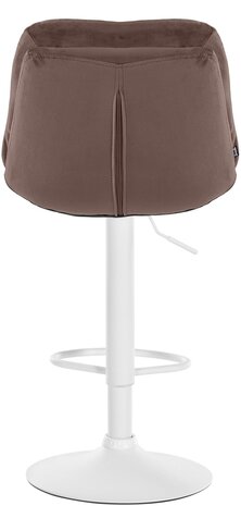 Barkruk Leural Fluweel wit, Bruin
