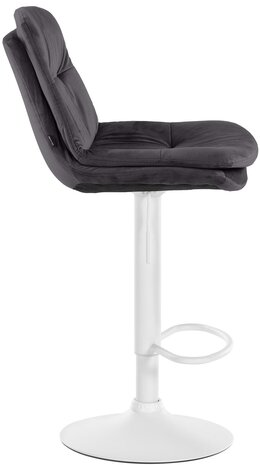 Barkruk Leural Fluweel wit, Zwart