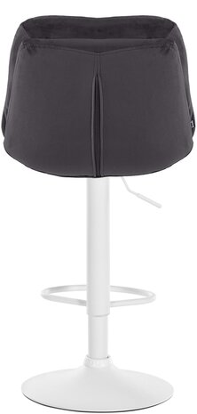 Barkruk Leural Fluweel wit, Zwart