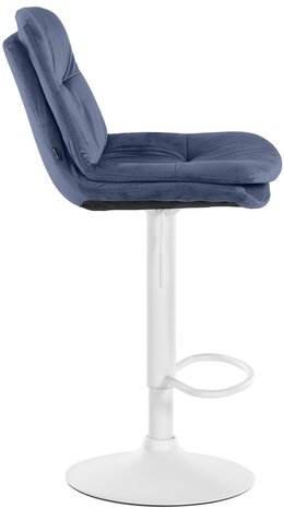 Barkruk Leural Fluweel wit, Blauw