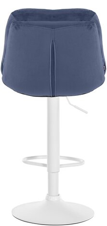 Barkruk Leural Fluweel wit, Blauw