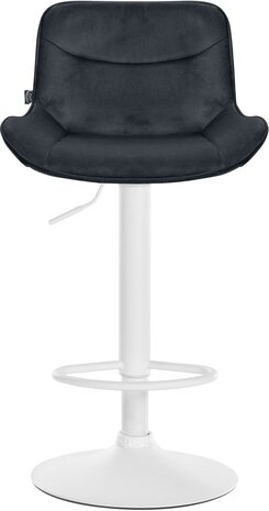 Barkruk Venoro Fluweel wit, Zwart