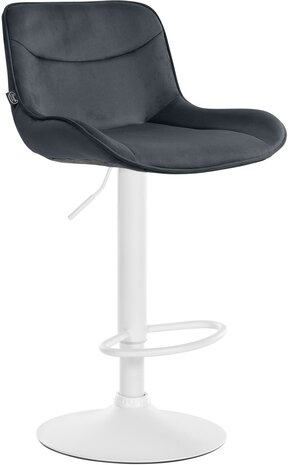 Barkruk Venoro Fluweel wit, Zwart