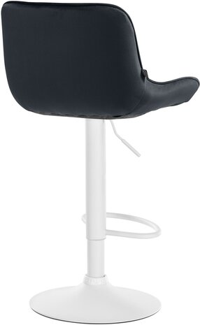 Barkruk Venoro Fluweel wit, Zwart