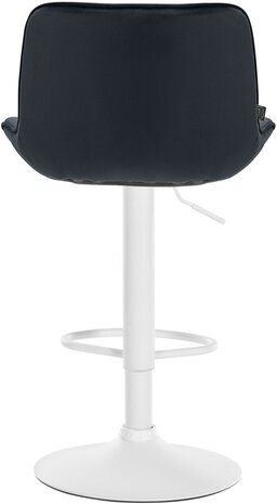 Barkruk Venoro Fluweel wit, Zwart