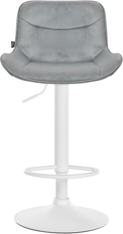 Barkruk Venoro fluweel wit, Grijs
