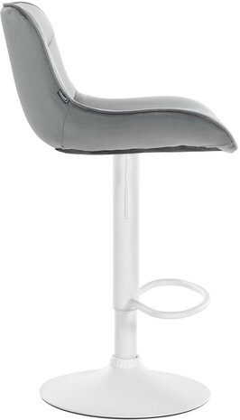 Barkruk Venoro fluweel wit, Grijs
