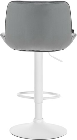 Barkruk Venoro fluweel wit, Grijs