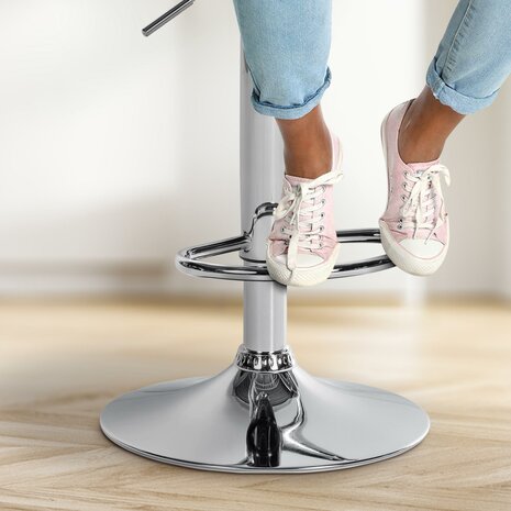 Barkruk Alindo Fluweel chroom, Zwart