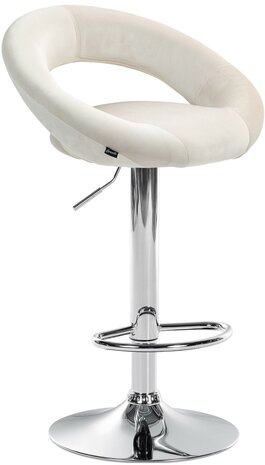 Barkruk Alindo Fluweel chroom, Creme